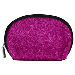 Metallic Pink Glitter Texture Accessory Pouches (large)  by yoursparklingshop