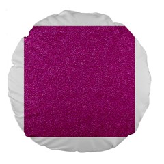 Metallic Pink Glitter Texture Large 18  Premium Flano Round Cushions by yoursparklingshop