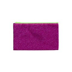 Metallic Pink Glitter Texture Cosmetic Bag (xs) by yoursparklingshop