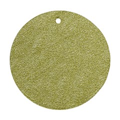 Festive White Gold Glitter Texture Ornament (round) 