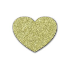 Festive White Gold Glitter Texture Heart Coaster (4 Pack)  by yoursparklingshop