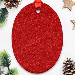 Festive Red Glitter Texture Ornament (oval)  by yoursparklingshop