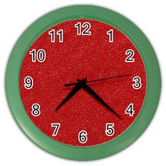 Festive Red Glitter Texture Color Wall Clocks