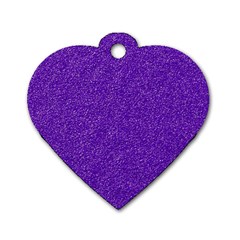 Festive Purple Glitter Texture Dog Tag Heart (one Side) by yoursparklingshop