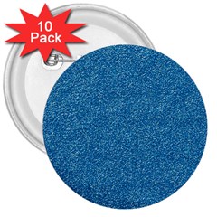 Festive Blue Glitter Texture 3  Buttons (10 Pack)  by yoursparklingshop