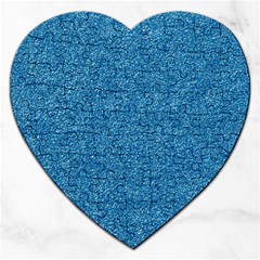 Festive Blue Glitter Texture Jigsaw Puzzle (heart) by yoursparklingshop