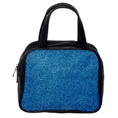 Festive Blue Glitter Texture Classic Handbags (one Side) by yoursparklingshop