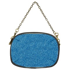 Festive Blue Glitter Texture Chain Purses (two Sides)  by yoursparklingshop