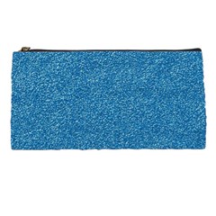 Festive Blue Glitter Texture Pencil Cases by yoursparklingshop