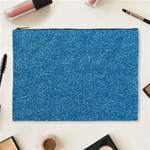 Festive Blue Glitter Texture Cosmetic Bag (XL) Front