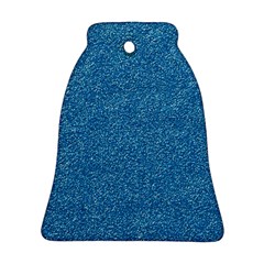 Festive Blue Glitter Texture Bell Ornament (2 Sides) by yoursparklingshop