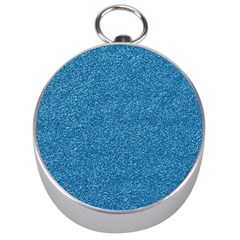 Festive Blue Glitter Texture Silver Compasses by yoursparklingshop