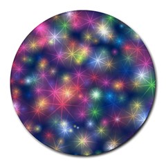 Starlight Shiny Glitter Stars Round Mousepads