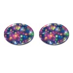 Starlight Shiny Glitter Stars Cufflinks (Oval) Front(Pair)