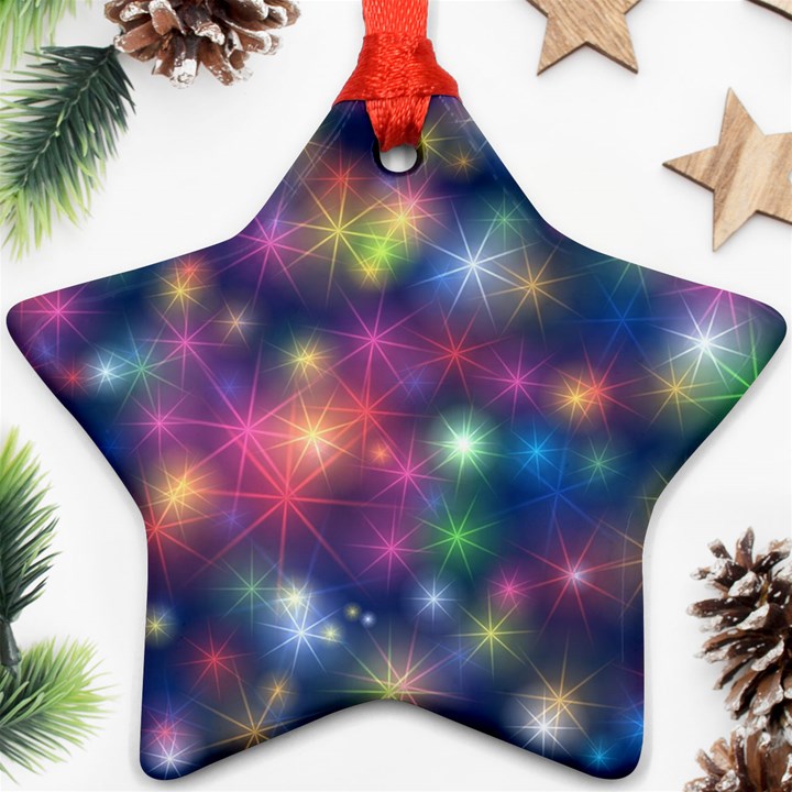 Starlight Shiny Glitter Stars Star Ornament (Two Sides) 