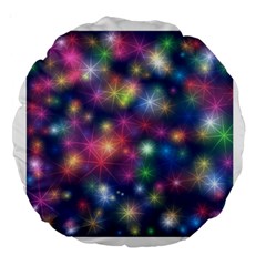 Starlight Shiny Glitter Stars Large 18  Premium Round Cushions by yoursparklingshop