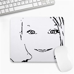 Portrait Black And White Girl Large Mousepads by yoursparklingshop