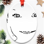 Portrait Black And White Girl Oval Ornament (Two Sides) Back