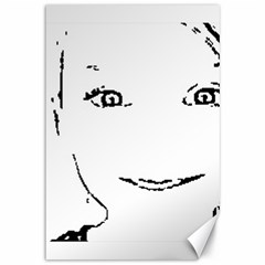 Portrait Black And White Girl Canvas 12  X 18   by yoursparklingshop