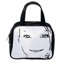 Portrait Black And White Girl Classic Handbags (one Side) by yoursparklingshop