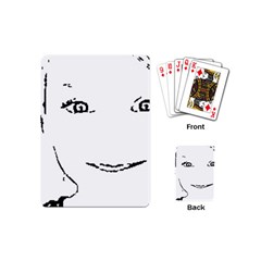 Portrait Black And White Girl Playing Cards (mini)  by yoursparklingshop