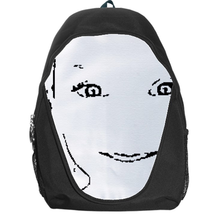 Portrait Black And White Girl Backpack Bag