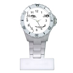 Portrait Black And White Girl Plastic Nurses Watch by yoursparklingshop