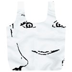 Portrait Black And White Girl Full Print Recycle Bags (L)  Front