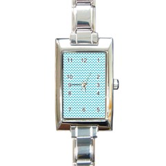 Blue White Chevron Rectangle Italian Charm Watch by yoursparklingshop