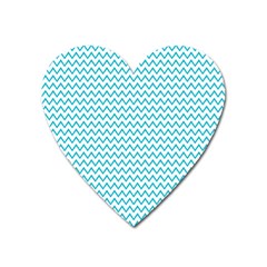 Blue White Chevron Heart Magnet by yoursparklingshop