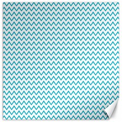 Blue White Chevron Canvas 12  X 12   by yoursparklingshop