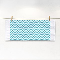 Blue White Chevron Hand Towel by yoursparklingshop