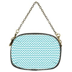 Blue White Chevron Chain Purses (two Sides)  by yoursparklingshop