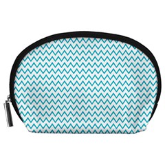 Blue White Chevron Accessory Pouches (large)  by yoursparklingshop