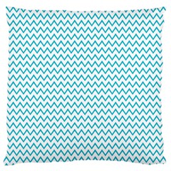 Blue White Chevron Standard Flano Cushion Case (two Sides) by yoursparklingshop