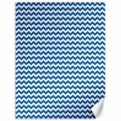 Dark Blue White Chevron  Canvas 12  X 16   by yoursparklingshop