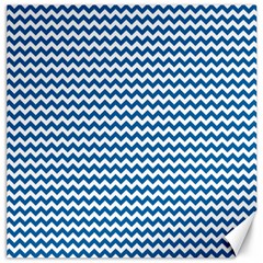 Dark Blue White Chevron  Canvas 16  X 16   by yoursparklingshop