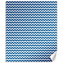 Dark Blue White Chevron  Canvas 20  X 24   by yoursparklingshop