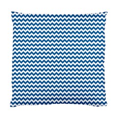 Dark Blue White Chevron  Standard Cushion Case (two Sides) by yoursparklingshop