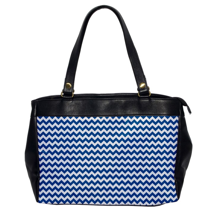 Dark Blue White Chevron  Office Handbags