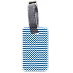 Dark Blue White Chevron  Luggage Tags (two Sides) by yoursparklingshop