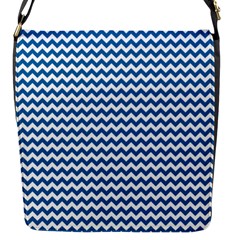 Dark Blue White Chevron  Flap Messenger Bag (s)