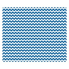 Dark Blue White Chevron  Double Sided Flano Blanket (small)  by yoursparklingshop