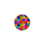 Funny Colorful Puzzle Pieces 1  Mini Buttons Front