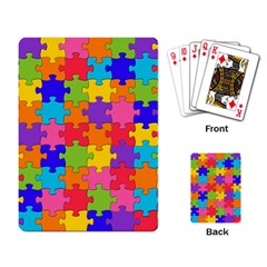 Funny Colorful Puzzle Pieces Playing Card by yoursparklingshop