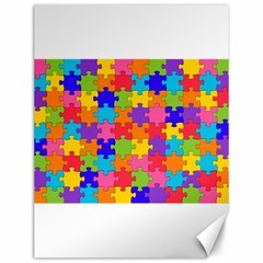 Funny Colorful Puzzle Pieces Canvas 12  X 16   by yoursparklingshop