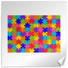 Funny Colorful Puzzle Pieces Canvas 16  X 16   by yoursparklingshop