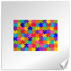 Funny Colorful Puzzle Pieces Canvas 20  X 20   by yoursparklingshop