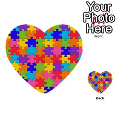 Funny Colorful Puzzle Pieces Multi-purpose Cards (heart)  by yoursparklingshop