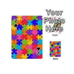 Funny Colorful Puzzle Pieces Playing Cards 54 (mini)  by yoursparklingshop